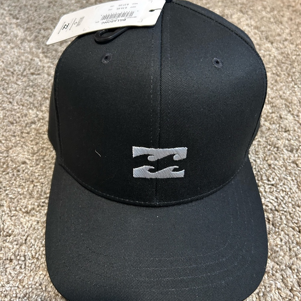 NWT Billabong All Day Black Cap with White Logo